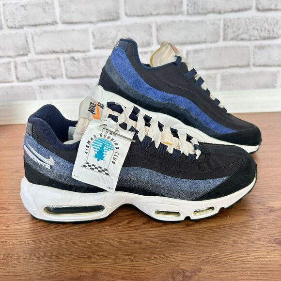 Rare Nike Air Max 95 SE Club Sz 8.5 Mens Shoes Running Black Royal Blue DH2718-0 - Picture 1 of 11